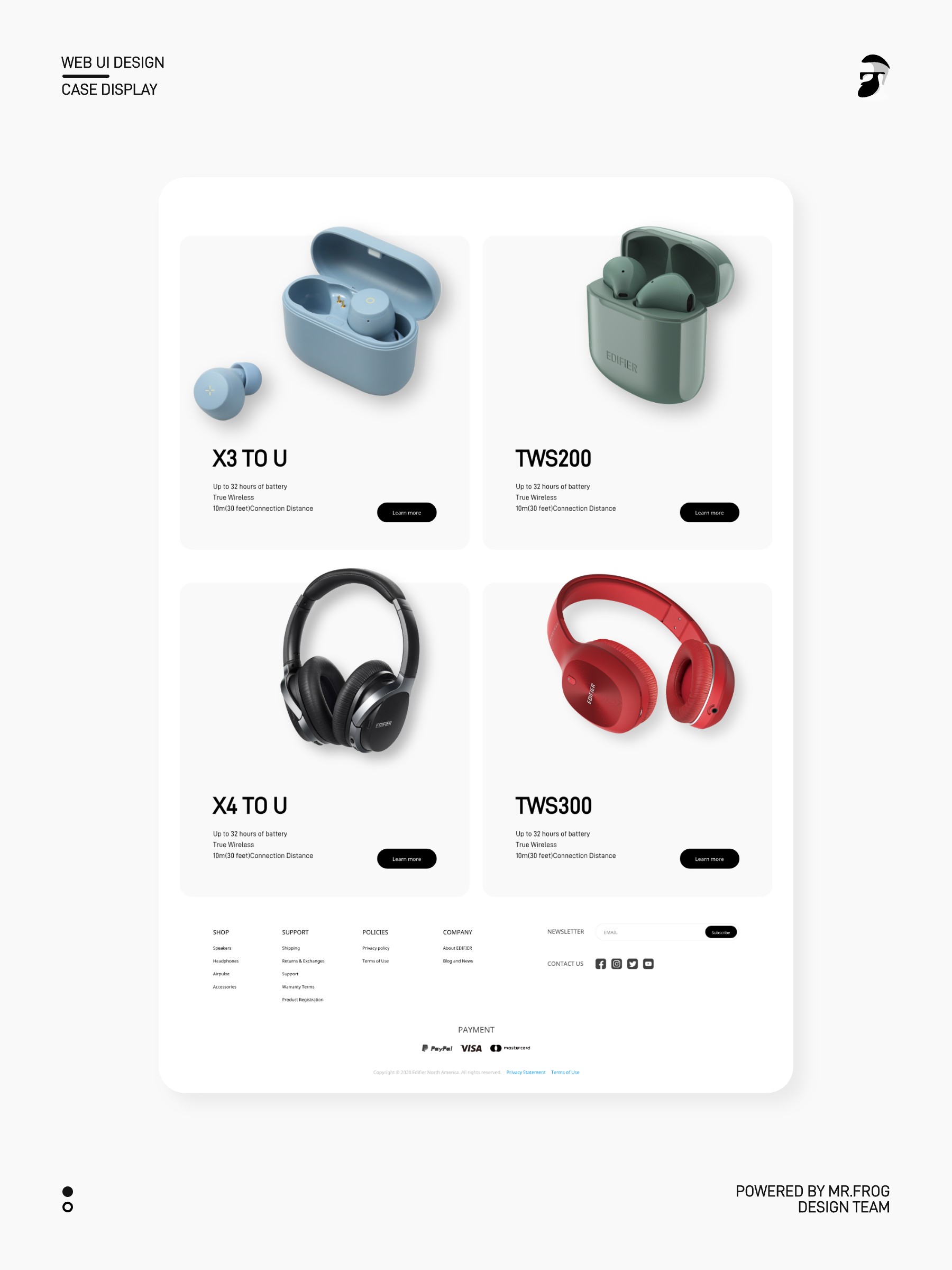 漫步者海外商城WEB设计